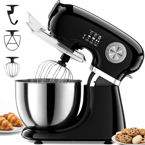 Miniatura 9 de COWSAR Batidora de pie, batidora eléctrica comercial de 12 velocidades, batidora de cocina 3 en 1 con tazón, gancho para masa, batidor y batidor