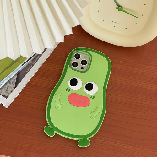 Miniatura 3 de Funda 3D de hombre aguacate para iPhone 13/iPhone 14 de 6.1 pulgadas, diseño de dibujos animados de lindo personaje Kawaii divertido