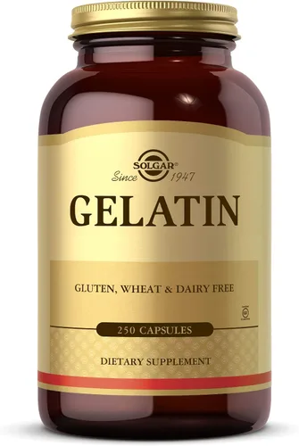 Solgar Gelatina 1680 mg, 250 cápsulas – Gelatina natural – Apoya la salud de los huesos, las articulaciones y la piel – Sin gluten, sin lácteos – 83