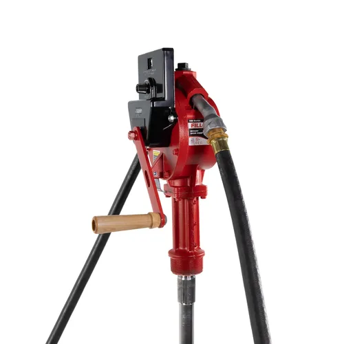 Miniatura 15 de Fill-Rite FR152 bomba de mano de pistón con manguera y boquilla, color rojo