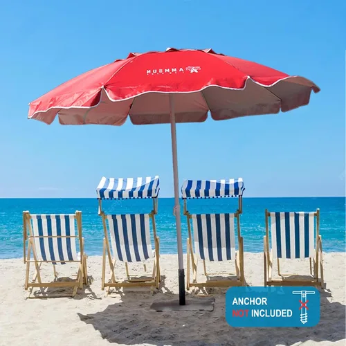 Miniatura 4 de AMMSUN Sombrilla Portátil de Patio y Playa de 6.5 pies para Arena con Inclinación y Ventilación de Aire, Refugio Solar, Protección UV 50+, Sombrilla