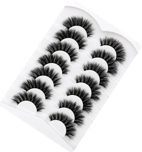 Miniatura 366 de Pooplunch - Pestañas postizas finas de visón sintético, estilo ojo de gato, naturales, cruzadas, tipo racimo, efecto 8D de volumen, tiras