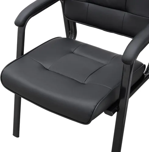 Miniatura 8 de Naomi Home Sillas de oficina para invitados, sillas apilables de piel sintética con reposabrazos, cómodo asiento de recepción para clínicas