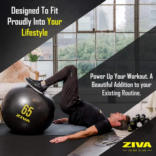 Miniatura 7 de Ziva Pelota de ejercicio de fitness con núcleo antiestallido, pelota de yoga antideslizante de grado profesional para equilibrio de estabilidad
