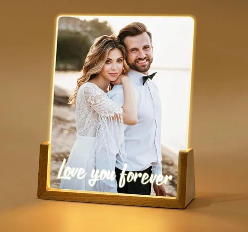 NAZENTI Marco de fotos personalizado con luz LED, lámpara de marco de collage de fotos personalizada, regalos de fotos personalizados, lámpara de 01