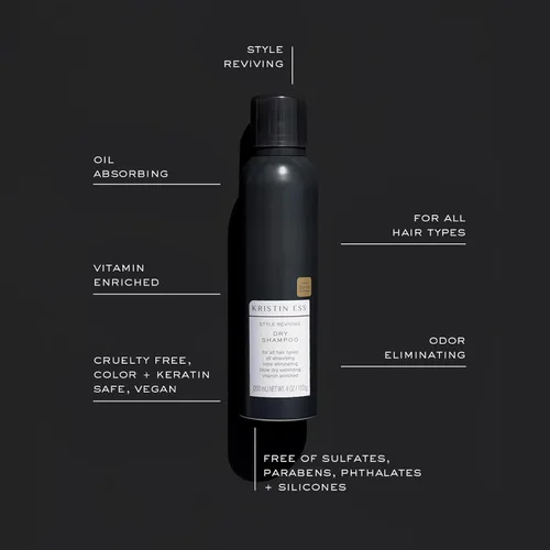 Miniatura 4 de Kristin Ess Paquete 2 en 1 Tamaño Hogar y Viaje Champú Seco en Aerosol para Cabello Graso - Absorbe Aceite, Añade Volumen, Extensor de Peinado +