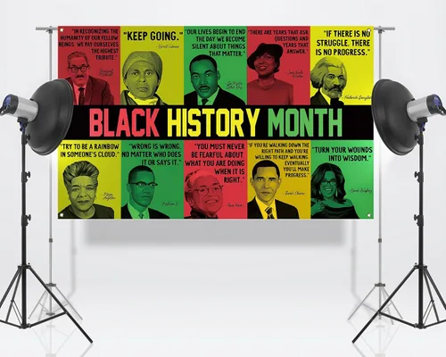 Miniatura 6 de Nepnuser Decoraciones del mes de la historia negra, telón de fondo de cabina de fotos afroamericana, orgullo negro, gente famosa, escuela, aula