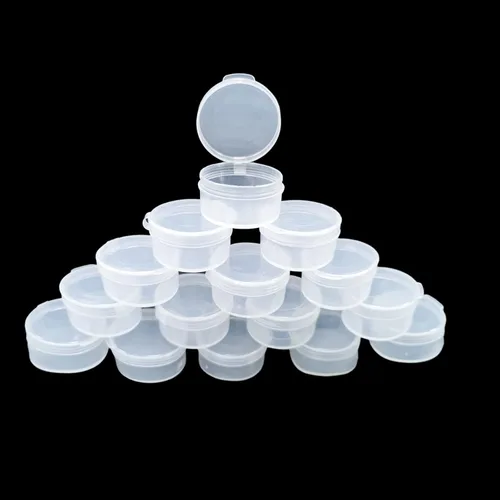 50 tarros de plástico para cosméticos de 0.18 oz/0.2 fl oz, estuche transparente con tapas a presión, portátil, almacenamiento de viajes, muestras