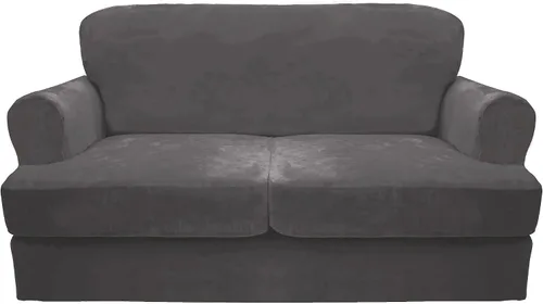Miniatura 23 de CUCRAF Funda para sofá con cojines de 3 piezas, fundas deslizantes de terciopelo suave y grueso para sofá de la sala de estar, protector de muebles
