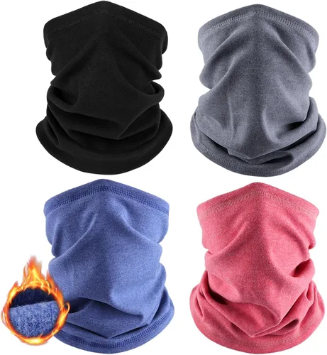Miniatura 8 de LUOLIIL VOE Paquete de 4 Polainas de Cuello de Invierno, Polaina de Cuello para Esquí para Hombres y Mujeres, Suave Mascarilla de Forro Polar