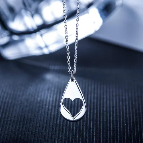 Miniatura 3 de CHICLOVE Conjuntos de joyería para dos hijas, collares de corazón, 2 collares de plata de ley