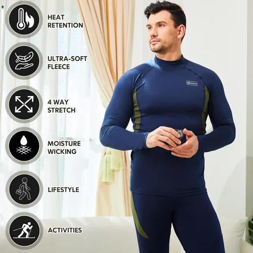 Miniatura 5 de romision Thermal Underwear for Men Long Johns Fleece Lined Hunting Gear Bottom Top Set Base Layer for Cold Weather XS-4XL