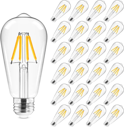Miniatura 18 de Hizashi - Bombillas LED Edison de estilo vintage regulables, 4W equivalente a 40W, 5000K luz diurna, bombillas LED con base E26, 450LM, alta