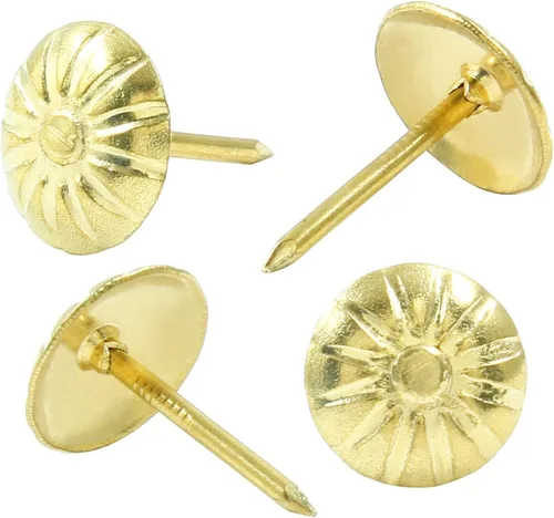 100 tachuelas decorativas para tapicería de latón dorado, muebles antiguos, clavos para tapicería, margaritas para sofá, puerta y manualidades