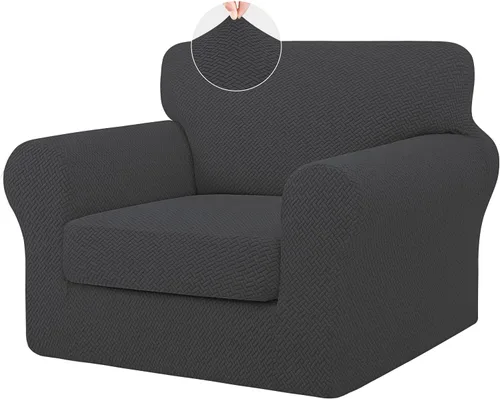 Miniatura 26 de ISSUNTEX - 4 piezas de fundas de sofá de alto estiramiento y espesor, funda suave para sofá con 3 cojines separados, funda elástica de sofá de tela