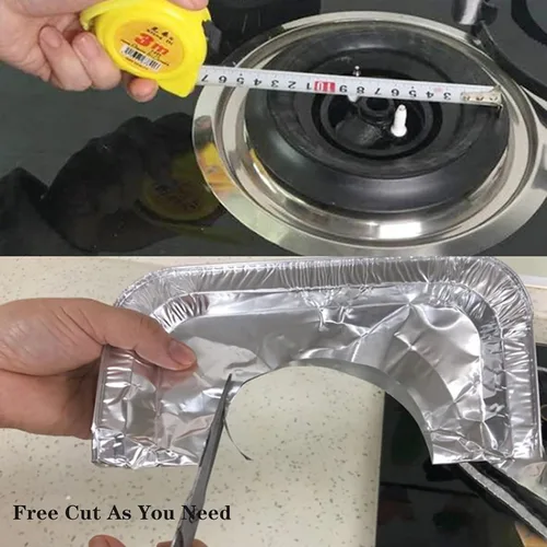 Miniatura 6 de Waytiffer Revestimientos para quemadores de gas (paquete de 50) cubiertas cuadradas de papel de aluminio desechables de 8.5 pulgadas para quemadores