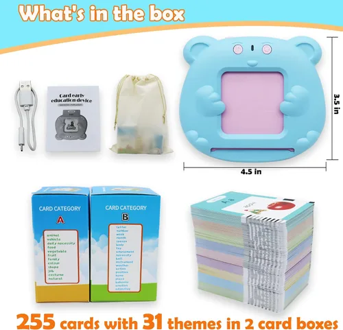 Miniatura 6 de MAYAPHILOS - Tarjetas didácticas del alfabeto con sonido para niños de 3-8 años, 510 palabras, juguete educativo interactivo Montessori, regalos