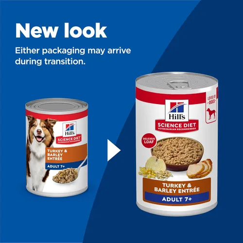 Miniatura 2 de Hill's Science Diet Adult 7+ - Alimento húmedo para perros, pavo y cebada, latas de 13 onzas, paquete de 12
