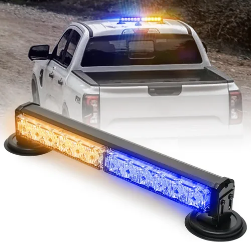 Miniatura 12 de Barra de luces estroboscópicas de emergencia alimentadas por batería, de 14 pulgadas, inalámbrica, mini luz LED intermitente de advertencia con base