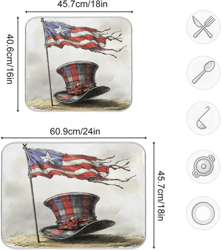 Miniatura 3 de Tapete de secado de platos para encimera de cocina, tapete de secado de platos, tapete escurridor de platos, almohadilla de microfibra absorbente