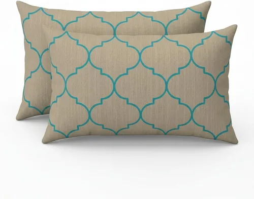Miniatura 101 de RSH DECOR: Sunbrella - Juego de 4 almohadas lumbares, 20 x 12 pulgadas, tela de rendimiento resistente al agua y a la decoloración, fundas