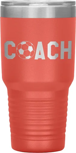 Miniatura 12 de Vaso de entrenador de fútbol, regalo de entrenador de fútbol, 30 onzas, con aislamiento, grabado de acero inoxidable, color negro