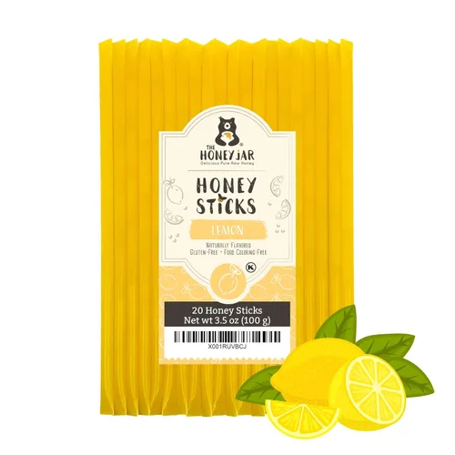 Miniatura 21 de The Honey Jar Palitos de miel lisos, pajitas de miel pura para el té, café o un placer saludable, una cucharadita de miel saborizada por barra