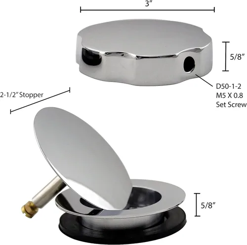 Miniatura 11 de Westbrass D50TE-12A - Moldura de repuesto estándar de 1-1/2 pulgadas para ensamblajes de desagüe de baño de accionamiento por cable, bronce antiguo