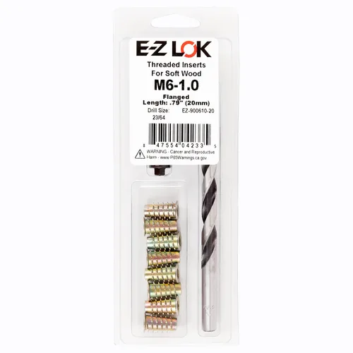 Miniatura 18 de Kit de reparación de rosca hexagonal E-Z para insertos roscados embutidos de madera blanda 5/16-18 x 25mm, taladro, herramienta de instalación