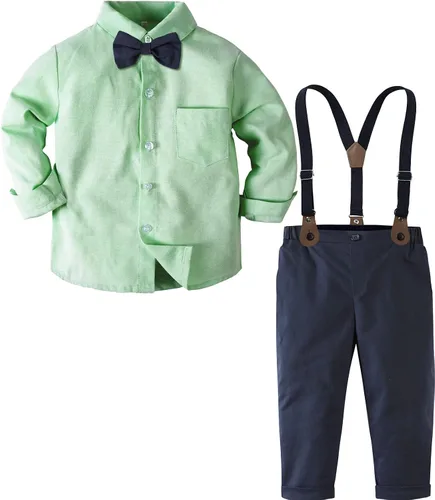 Miniatura 23 de A&J DESIGN Conjunto de ropa formal para niños pequeños con tirantes y tirantes