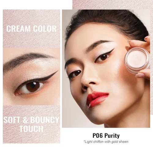 Miniatura 2 de Oulac Sombra de ojos en crema con brillo también para iluminador Sombra de ojos mezclable Resistente al agua y de larga duración con fórmula Pureza
