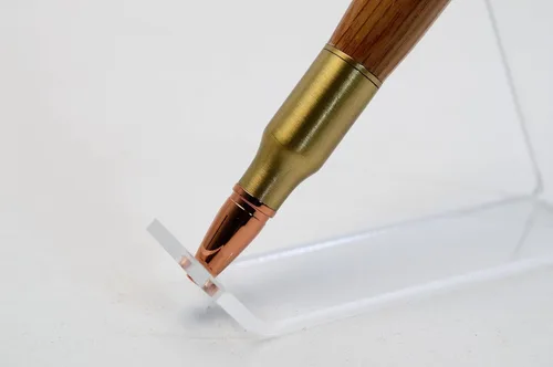 Miniatura 2 de Whiskey Barrel Bolt Action Bullet Pen in Antique Brass Finish with Velvet Pouch