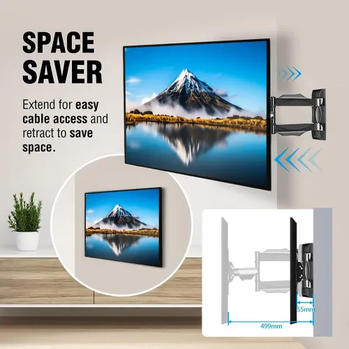 Miniatura 2 de Soporte de pared articulado de movimiento completo para televisores de 14 a 42 pulgadas, soporte de TV de esquina con extensión giratoria