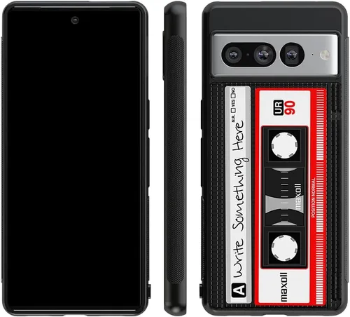 Miniatura 5 de Funda de goma negra personalizada con cinta de casete compatible con Google Pixel 10, 10 Pro, 10 Pro XL, 9a, 9 Pro, Pixel 9, Pixel 9 Pro XL, 8a, 8