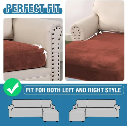 Miniatura 44 de H.VERSAILTEX Funda de cojín elástica de terciopelo para sofá, funda de cojín de felpa para silla, sofá biplaza o sofá, protector de muebles, cojín