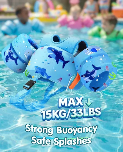 Miniatura 3 de HeySplash Swim Vest for Kids, Toddler Pool Floaties 10-20-30-50-66 Lbs, Baby Arm Floaties with Adjustable Strap, Swim Jacket Water Wing Arm Band