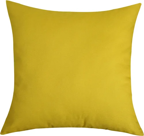 TangDepot - Funda de almohada decorativa hecha a mano 100% lona de algodón sólida / funda de cojín, (12 x 12 pulgadas, amarillo intenso)