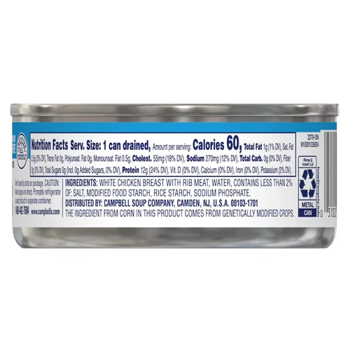 Miniatura 3 de Swanson White Premium Pechuga de Pollo en Lata en Agua, Pollo Totalmente Cocinado, Lata de 4.5 OZ