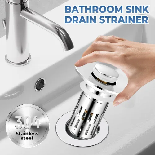 Miniatura 2 de Colador de drenaje 3 en 1 para fregadero de baño, colador de drenaje de fregadero de cocina con atrapador de pelo, filtro de drenaje de piso