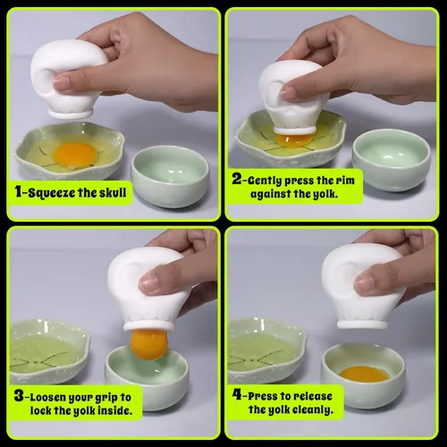 Miniatura 3 de Separador de yema de huevo de esqueleto, separador de huevos de silicona para huevos crudos, accesorios de cocina lindos, accesorios de cocina