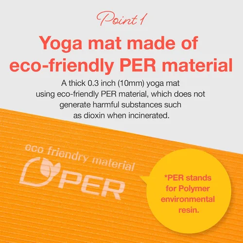 Miniatura 2 de Primasole Esterilla de yoga ecológica de 1/2 pulgada antideslizante para yoga, pilates, fitness en casa y gimnasio, 4 colores con funda