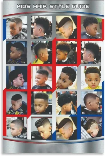 Miniatura 9 de Póster de peluquería para decoración de pared, peinados infantiles, estilos de cabello modernos para niños, pinturas artísticas de pared, lienzo