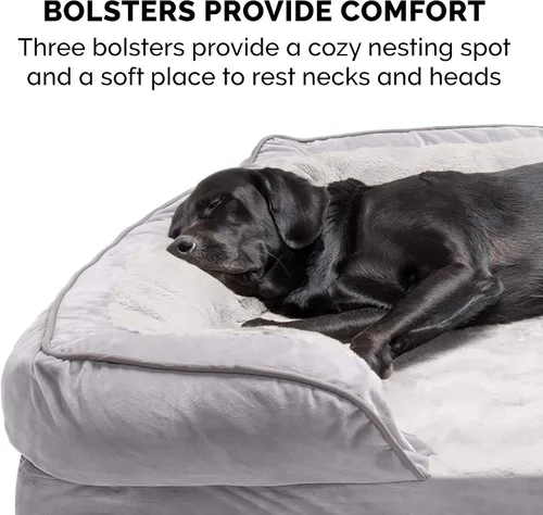 Miniatura 12 de Furhaven - Cama ortopédica para mascotas para perros y gatos, comodidad perfecta, con ondas, terciopelo de felpa con funda extraíble lavable