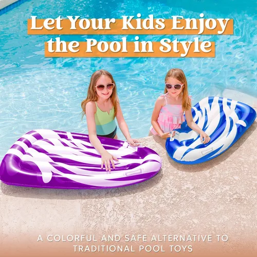 Miniatura 2 de JOYIN Paquete de 2 tablas inflables para toboganes de agua, piscina flotante, aprende a nadar, juguete divertido de verano para niños