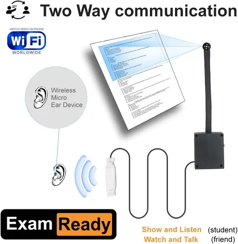 Miniatura 7 de Cámara IP WiFi 4K Módulo de cámara oculta con auricular inalámbrico Lente flexible larga Detección de movimiento y batería externa Comunicación