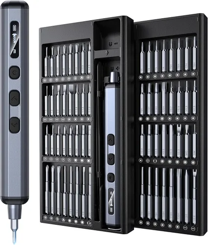 Wesdut Juego de mini destornilladores eléctricos 76 en 1, [control de par preciso] destornillador de precisión de potencia magnética, kit de