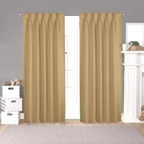 Miniatura 10 de Par de paneles de cortinas plisadas de doble pellizco para ventana (con 2 paneles combinados, 42 pulgadas de ancho x 45 pulgadas de largo)