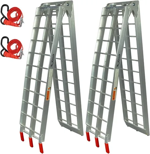 Miniatura 5 de Pit Posse PP2755P - Par de rampas de carga plegables de aluminio para cortacésped y todoterreno, 89", con capacidad de 1500 libras nominales