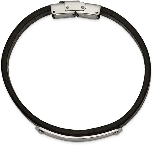 Miniatura 2 de Pulsera de identificación de acero inoxidable macizo para hombre de 8,5 pulgadas (ancho 0.276in)