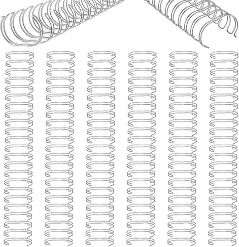 Miniatura 8 de Zonon 6 piezas de alambre de encuadernación de espiral doble, espinas de bucle doble, alambre de encuadernación de bucle doble de 1 pulgada